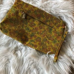 Floral Leather Ferchi Clutch Purse with Wristband